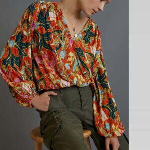 Anthropologie Multicolor Floral Blouse
